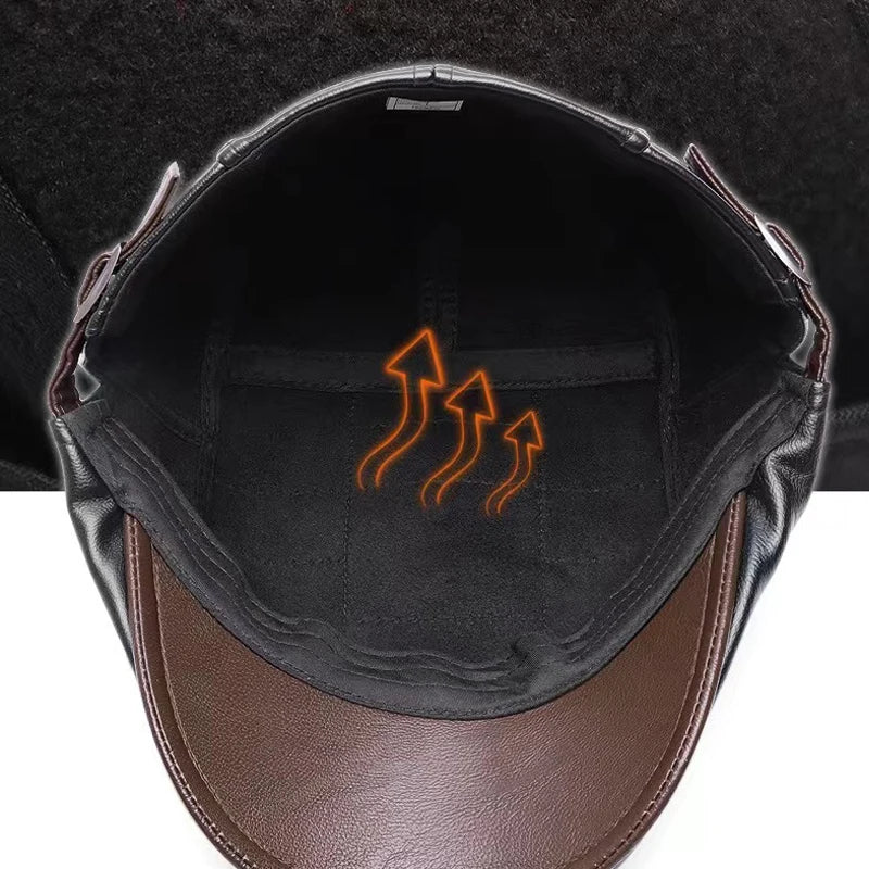 High Quality Men PU Leather Baseball Cap