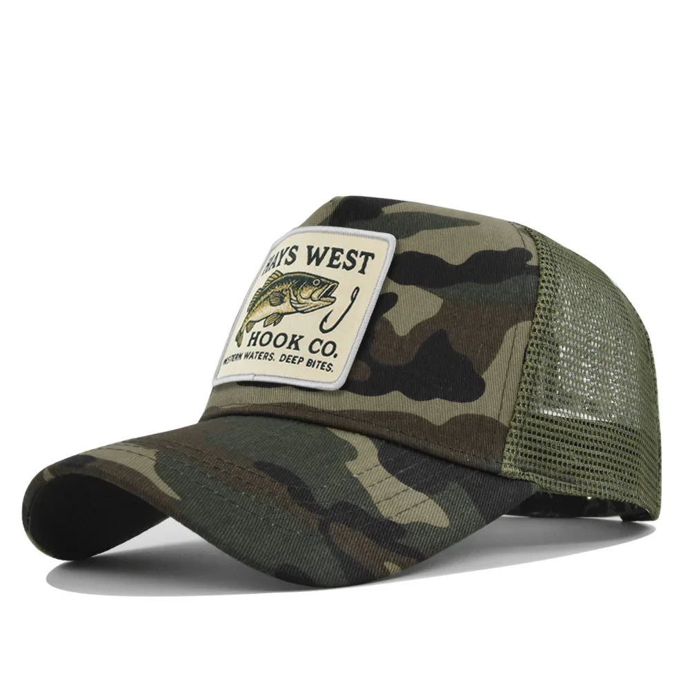 Fishing Embroidery Baseball Cap for Men Women