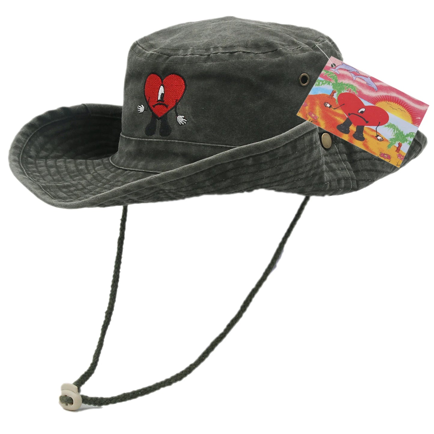 Cotton Embroidered Bad Bunny Fisherman Hats