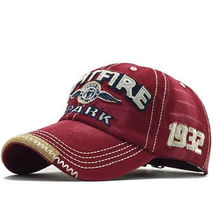 Summer New Pure Cotton Distressed Washed Baseball Cap Highway Embroidered Duckbill Cap Sunshade Hat