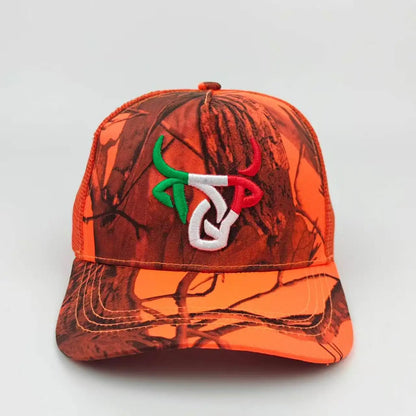 Unisex Ox Head Embroidery Hip-hop Net Hats Spring and Summer