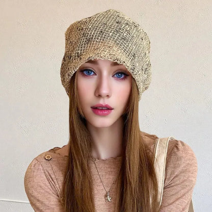 Spring And Summer New Korean Style Three-Dimensional Floral Beanie