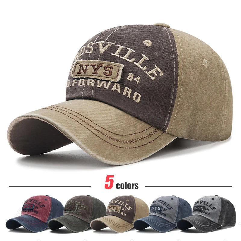 Washed Old Letter Embroidered Caps Baseball Cap