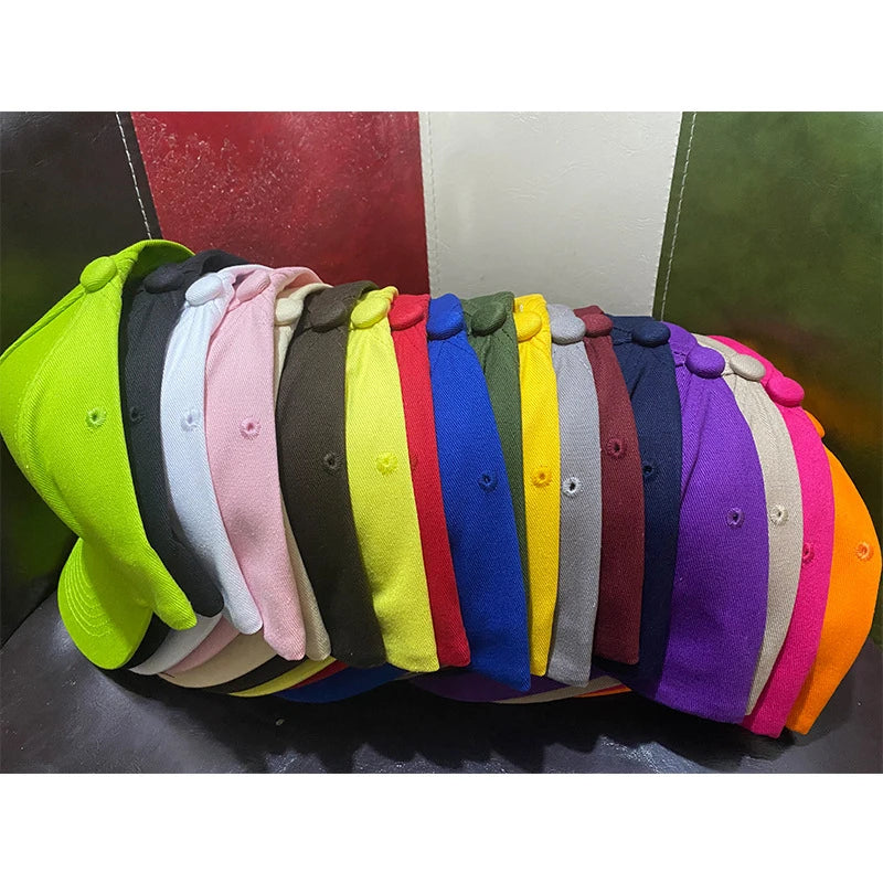 Unisex Solid Color 5 Panel Baseball Cap Trendy Casual Sport Hat