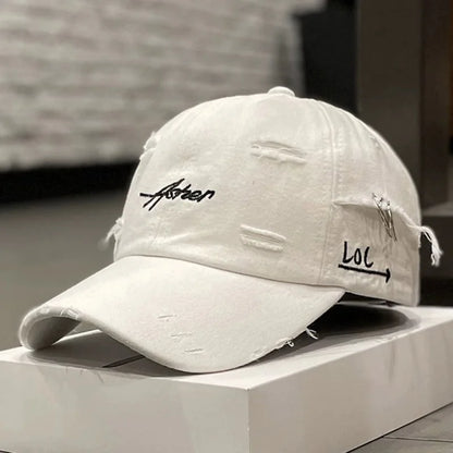 Retro Perforated Duckbill Cap In Summer Fashion Simple Street Baseball Cap Trendy Perforated