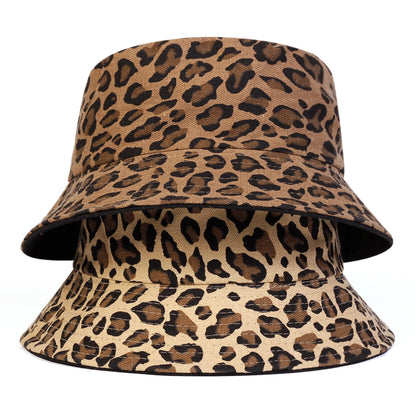 Unisex Leopard Print Personality Bucket Hats Fishermen Caps