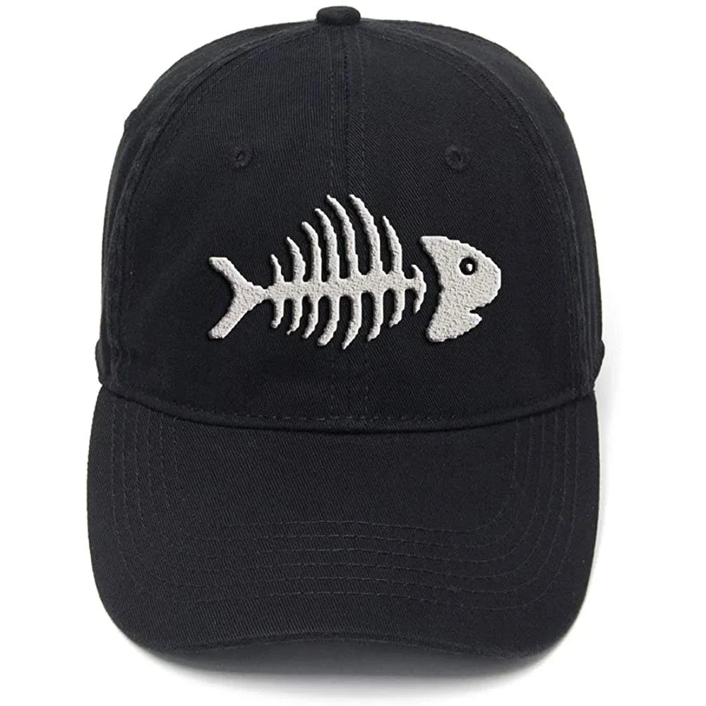 Lyprerazy Fish Bone Washed Cotton Adjustable Baseball Cap