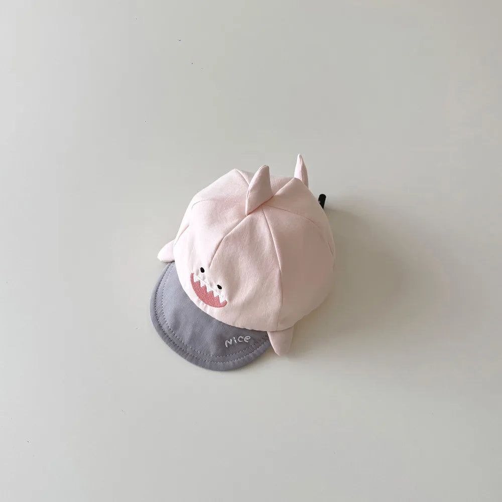 New 3-16M Baby Hat Contrast Color Cute Shark Shape Toddlers Baseball Cap
