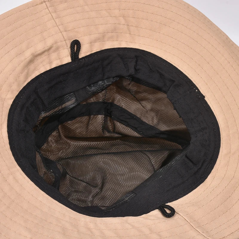 Newest Four Seasons Cotton Solid Bucket Hat With Small Pocket Fisherman Hat