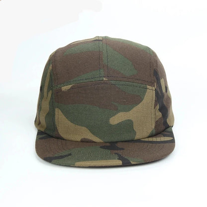 Cotton 5 Panel Camouflage Baseball Cap Snapback Caps For Men Women