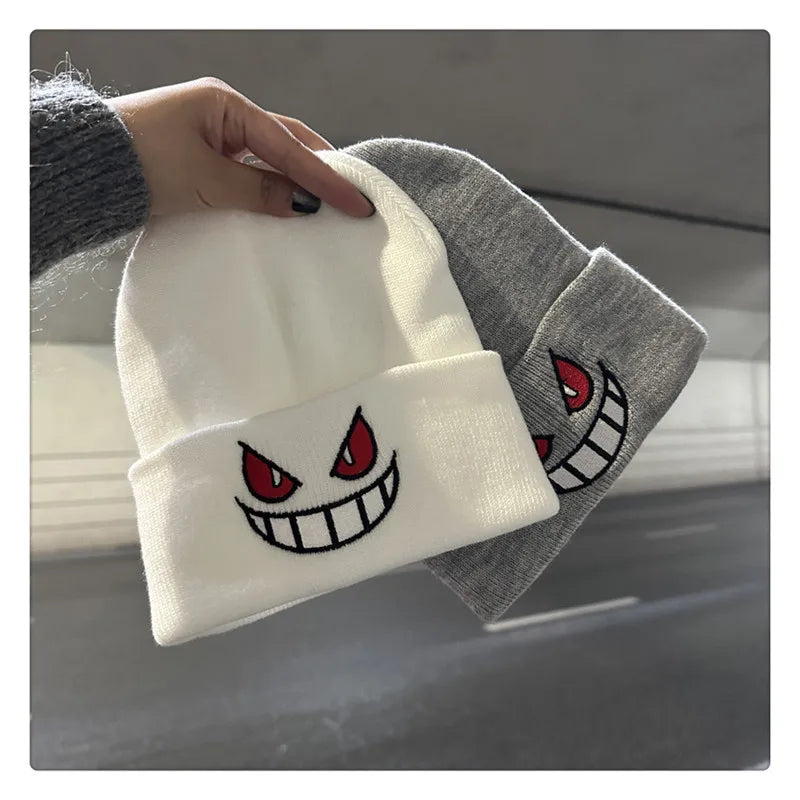 Anime Cap Unisex Daily Hat Adult Kids Cartoon Embroidered Knitted Hat Halloween
