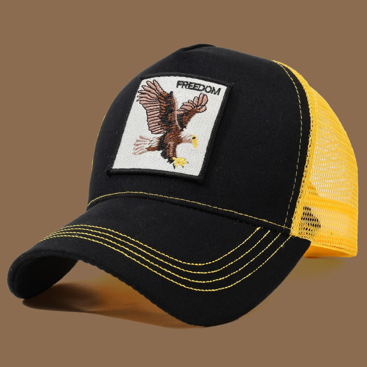 Unisex Trucker Cap with Eagle Embroidery & Applique - Suitable for Daily Casual Wear