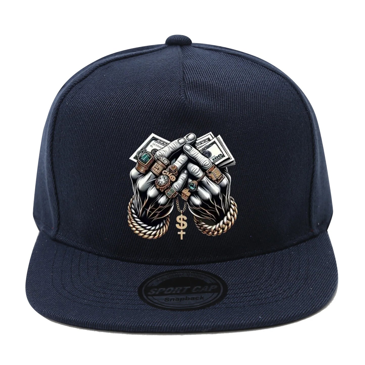 Dollar Sign Jewelry Print Snapback Hat