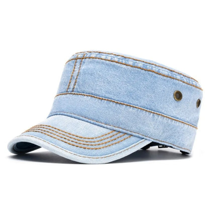 Vintage Washed Cotton Peaked Visor Hat Adjustable