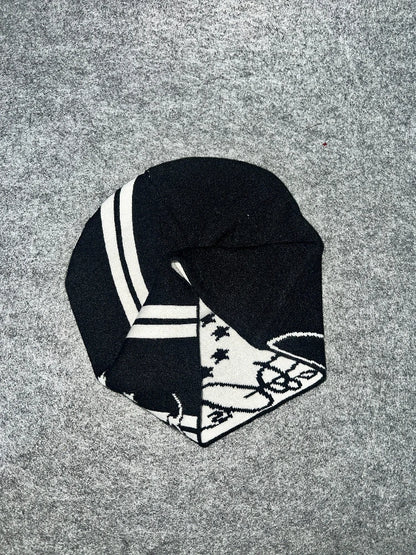 2026 New Trendy Brand Black Loose Soft Elastic Knitted Hat