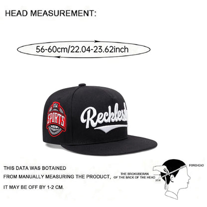 New Flat Edge Hat REEK Side USA Embroidered Outdoor Daily Leisure Decoration Sunshade Hat Unisex Hip Hop Hat