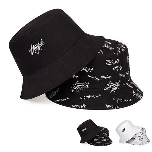 Unisex Letter Embroidery Printing Personality Bucket Hats