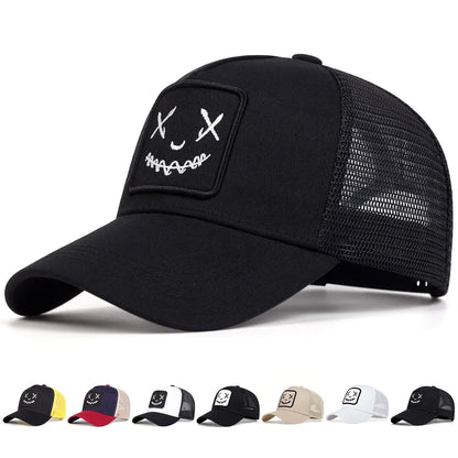 Men Women Smile Face Embroidery Baseball Caps