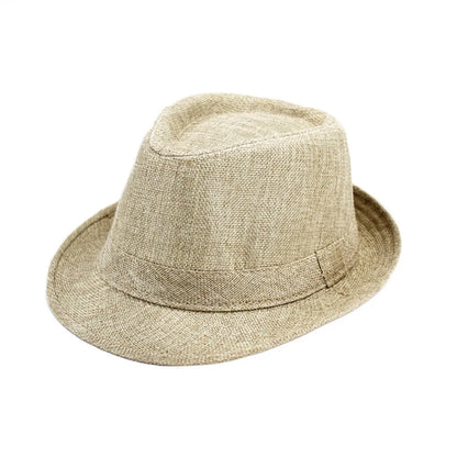 British Linen Men's Jazz Hat Solid Casual Church Beach Hat
