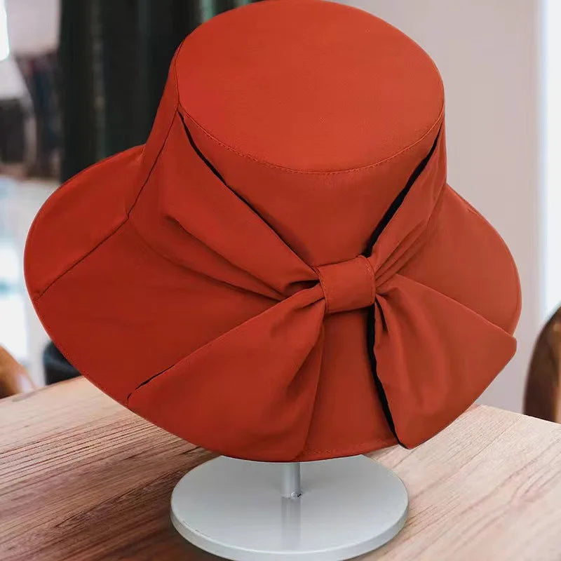 Panama Women's Spring/Summer Bow Knot Fisherman's Basin Water Bucket