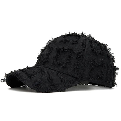 Harajuku Distressed Patchwork Baseball Cap