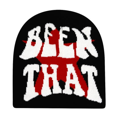 Y2K Letter Knitted Winter Autumn Beanie Cap Men Women