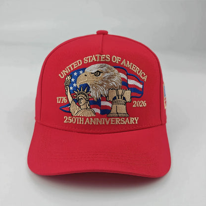USA 250th Anniversary Eagle Print Hat Baseball Cap
