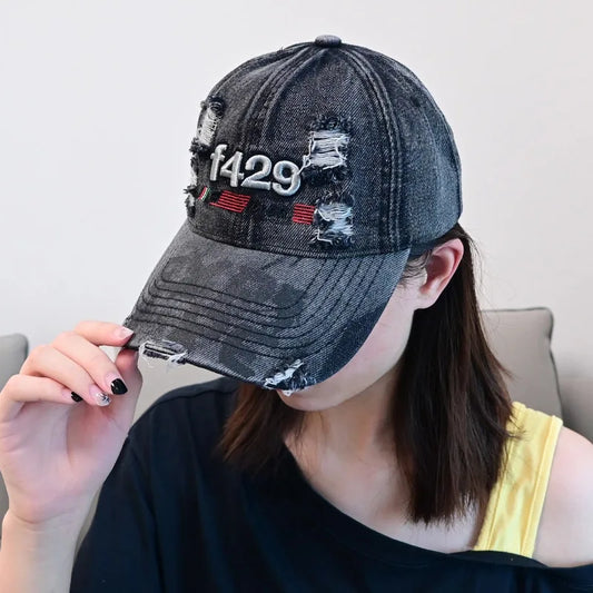 1pc Retro Ripped Baseball Hat for Men and Women