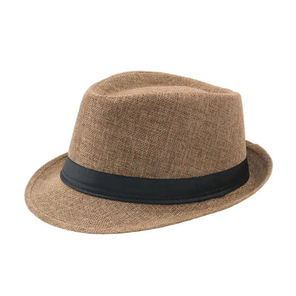 Trendy Wide Brim Men Straw Hat Women Summer Solid Color Fedoras Jazz Sun Cap