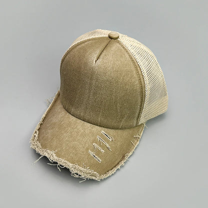 Mesh Solid Rotten Edged Baseball Hats