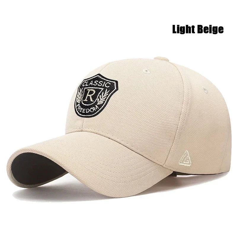 New Fashion Unisex R Letter Gold Thread Embroidery High Quality Baseball Cap