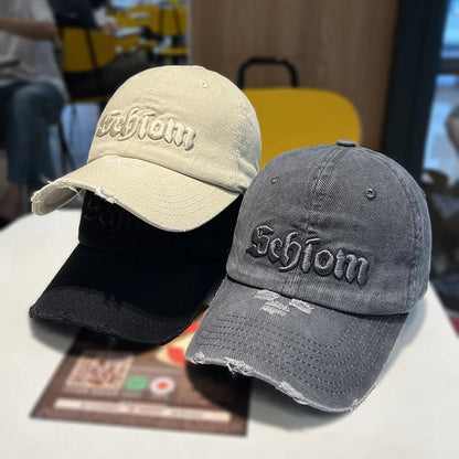 Vintage Washed Gradient Baseball Cap for Women