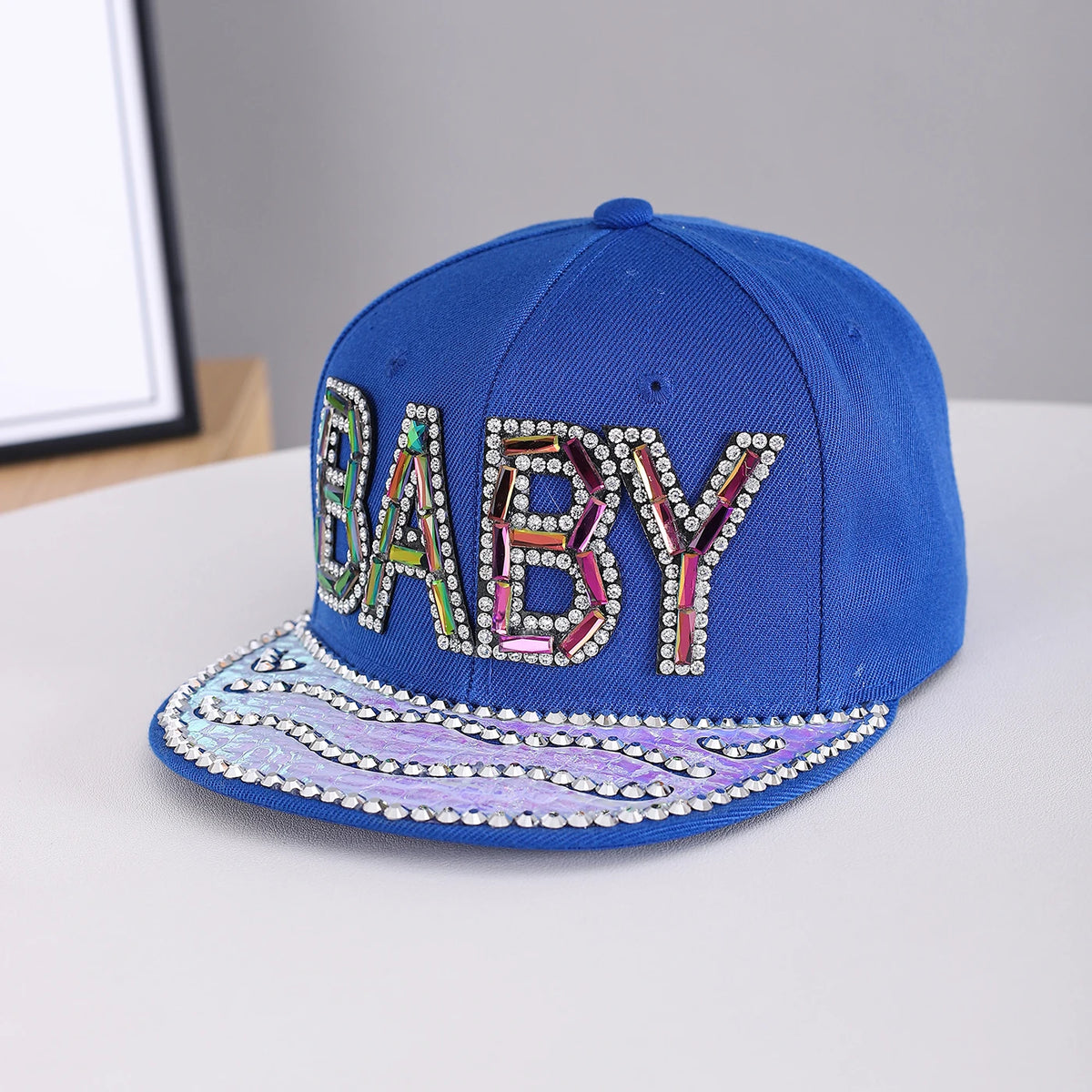 Baby Letter Glittery Wave Brim Baseball Cap