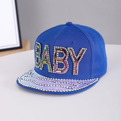 Baby Letter Glittery Wave Brim Baseball Cap