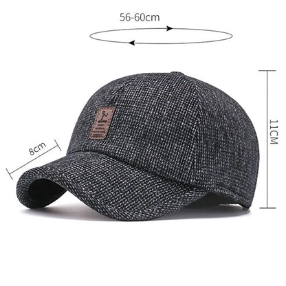 High Quality Autumn Winter Thick Earmuffs Hat Warm Adjustable Earmuffs Baseball Cap Casual Simple Outdoor Hats