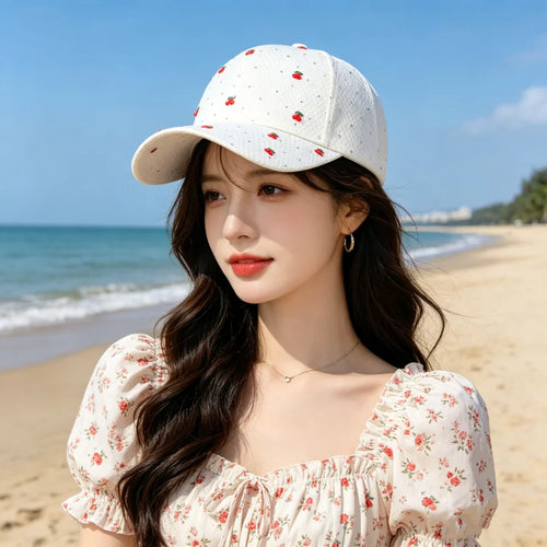 Mesh-Like Rhinestone Baseball Cap