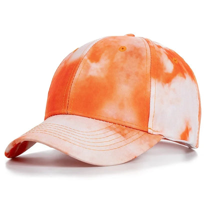 New Fashion Women Tie Dye Cap Multicolor Irregular Print Baseball Cap
