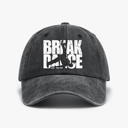 Retro Breakdance Graphic Streetwear Man Washed Baseball Cap