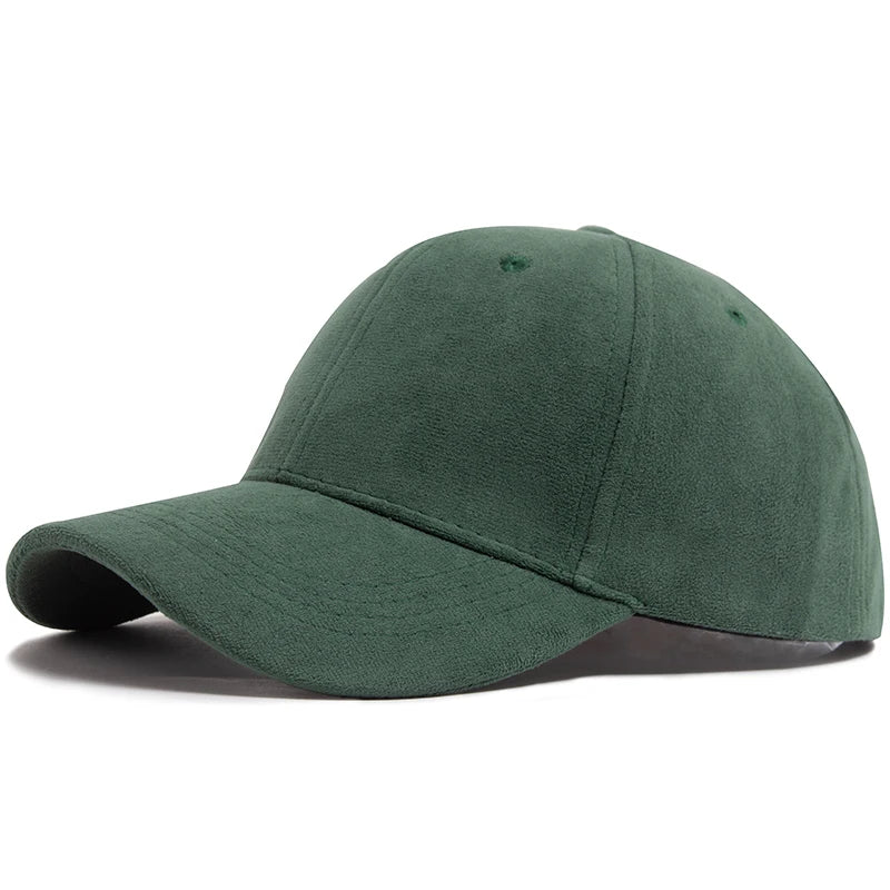 Women Suede Baseball Caps Autumn Winter Solid Fashion Men Hip Hop Cap
