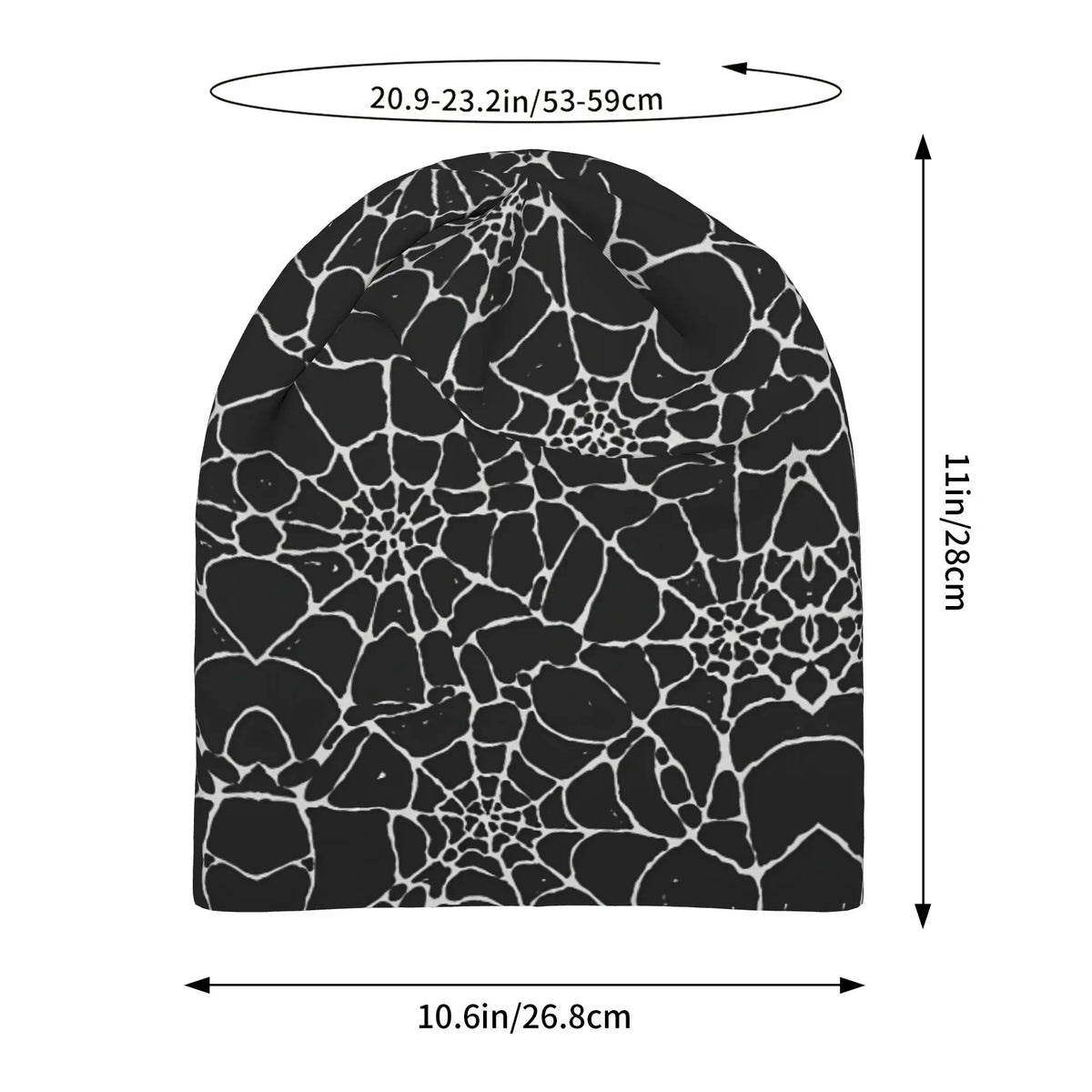 Black Spider Web Texture Beanie Hats Knitted Hat Outdoor Elastic Men Women Caps