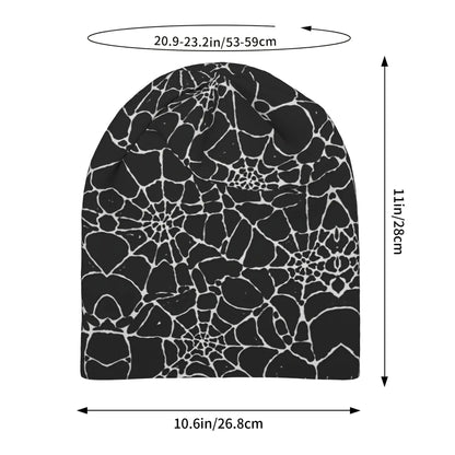 Black Spider Web Texture Beanie Hats Knitted Hat Outdoor Elastic Men Women Caps
