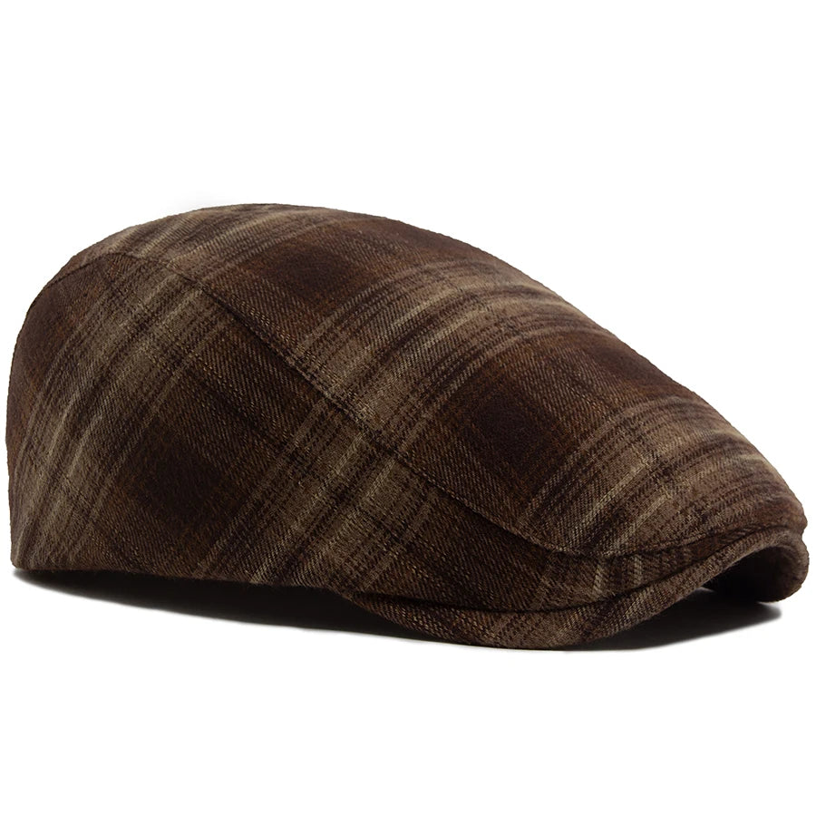 Plaid Herringbone Thin Beret Summer Men Women‘s Vintage Casual Flat Hat