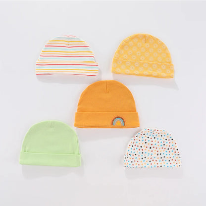 New Born Baby Boy Hats 3/5 Pieces Cotton Baby Girls Hats