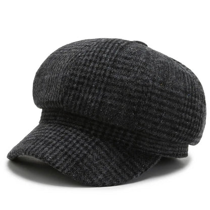 Panama Caps Women's Houndstooth Octagonal Beret