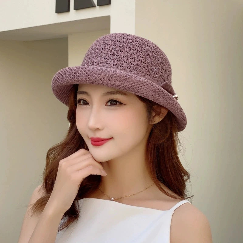 Summer Sun Protection Hat French-Style Rolled-Brim Sun Hat