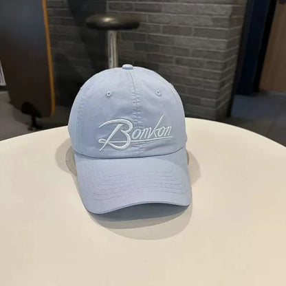 Unisex Washed Denim Baseball Caps Letter Embroidery Kpop Cotton Cap For Women Men