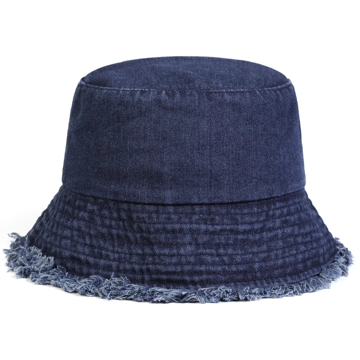 Unisex Light Board Edge Hole Denim Personality Bucket Hats