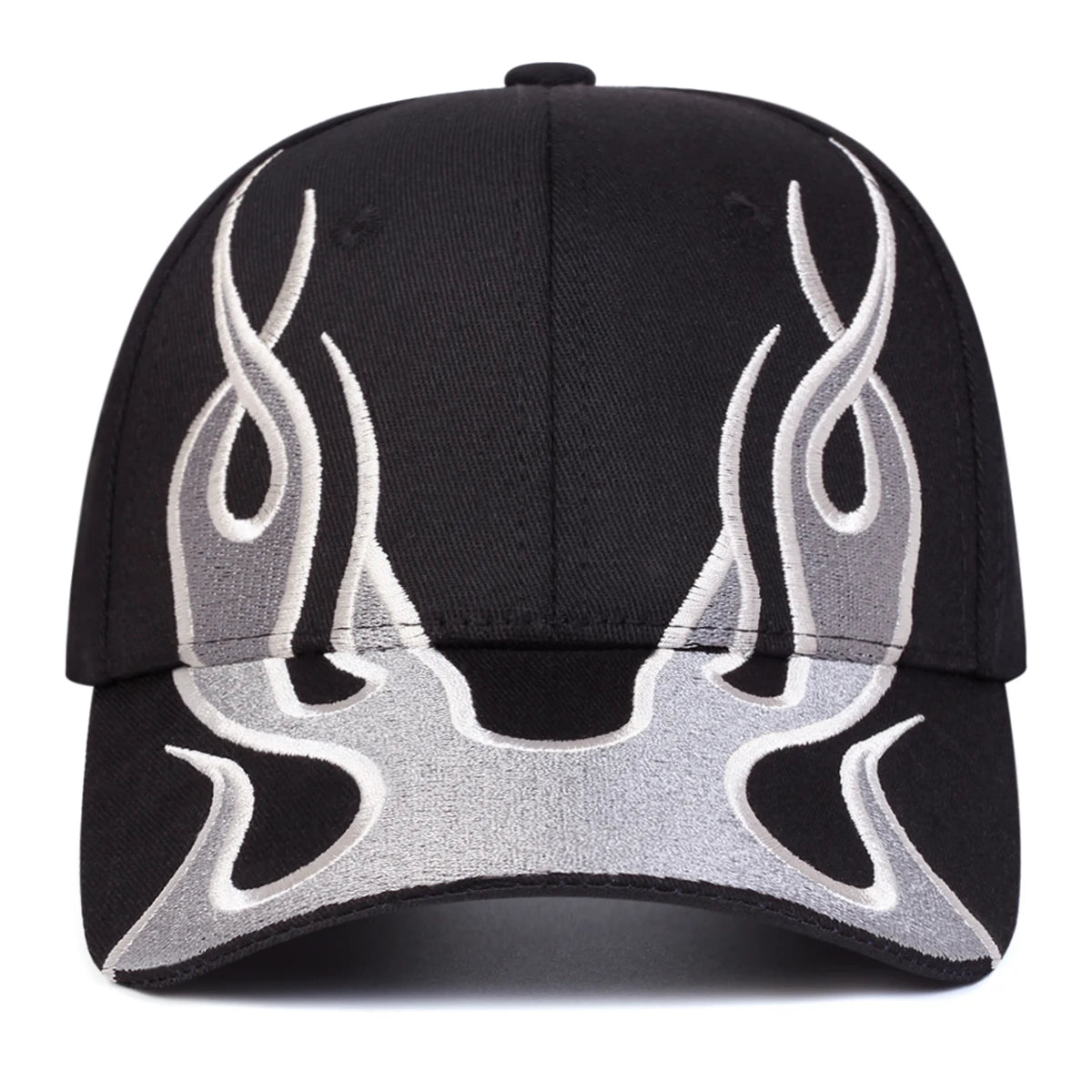 Unisex Flame Embroidery Baseball Caps Spring and Autumn