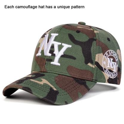 Unisex NY Letter Embroidery Camouflage Baseball Caps