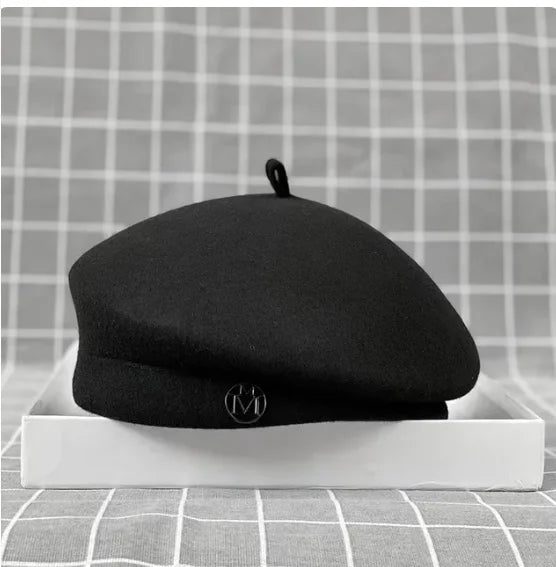 Classic Ladies Beret Hat Fancy Wool Felt Hat Warmer Winter Hat Cap